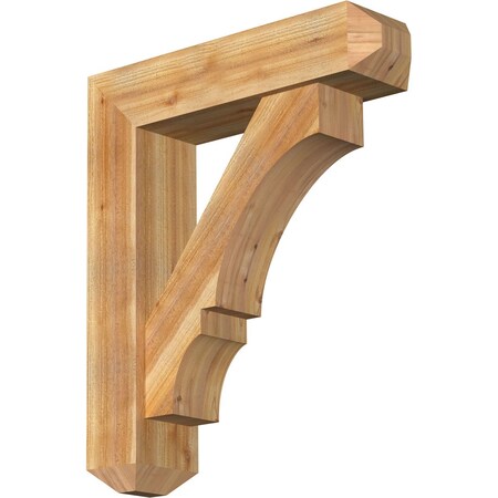 Ekena Millwork Balboa Craftsman Rough Sawn Bracket w/ Offset Brace, Western Red Cedar, 8"W x 32"D x 38"H BKT0806X32X38BOA04RWR